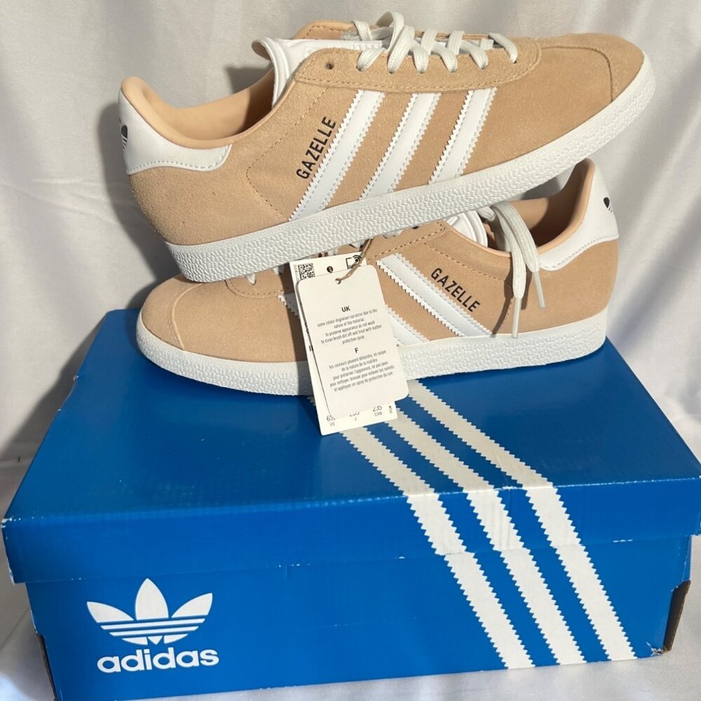 Adidas Gazelle Sneakers Halblu Blush / Cloud White / Core Black Size 6.5 - Picture 9 of 10